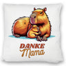 Capybara Mama und Kind Kissen mit Spruch Danke Mama