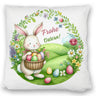 Osterhase Kissen mit Spruch Frohe Ostern