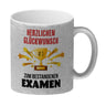 Nummer 1-Pokal Kaffeebecher mit Spruch Glückwunsch zum bestandenen Examen