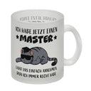 Schlaumeier-Katze Kaffeebecher mit Spruch Habe Master und immer recht