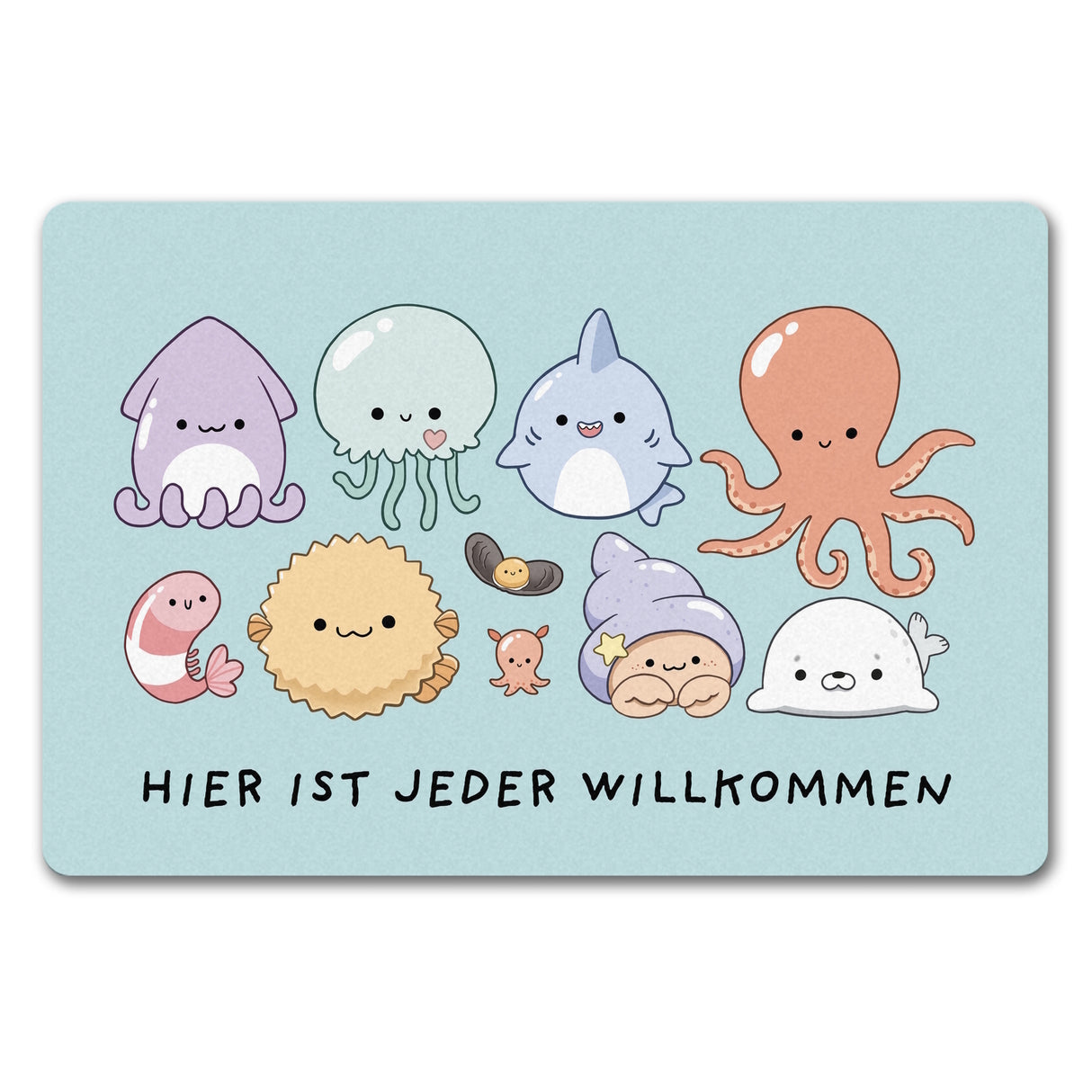 Jelly & Friends Fußmatte in 35x50 cm ohne Rand mit Spruch Hier ist jeder Willkommen