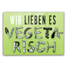 Vegetarier Schneidebrett aus Glas Glas mit Spruch Wir lieben es vegetarisch