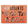 Vegetarier Schneidebrett aus Glas Glas mit Spruch Wir lieben es vegetarisch