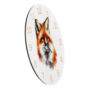 Fuchs Porträt Aquarell Wanduhr