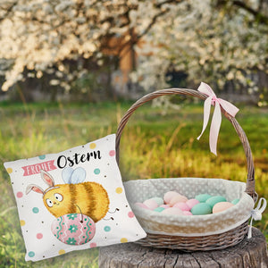 Pummel Biene Kissen mit Spruch Frohe Ostern