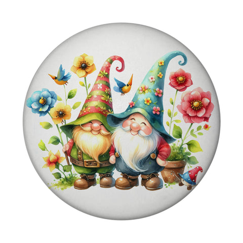 Niedliche Gartenzwerge Magnet rund