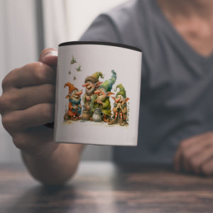 Lustige Kobolde mit bunten Mützen Kaffeebecher