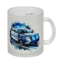 Polizeiauto im Einsatz Kaffeebecher