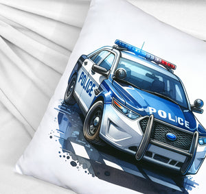 Polizeiauto mit Blaulicht Kissen