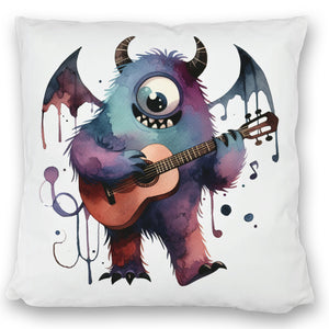Niedliches Monster mit Gitarre Kissen