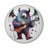 Freches Monster mit Gitarre Magnet rund