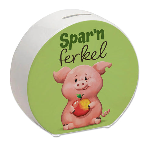 Schwein Spardose mit Spruch Sparnferkel