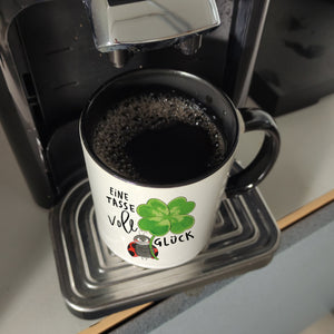 Marienkäfer Kaffeebecher mit Spruch Eine Tasse voll Glück