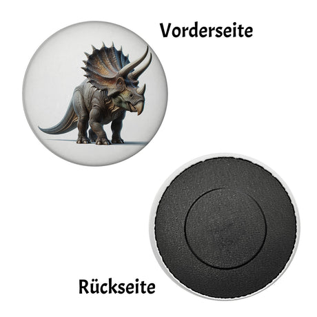 Triceratops Magnet rund
