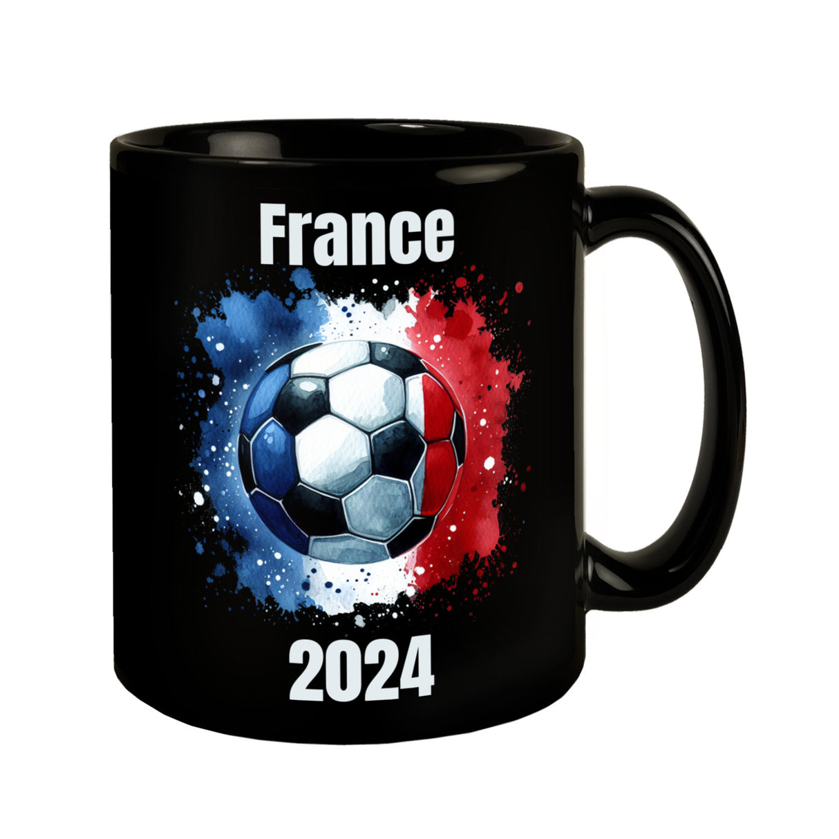 Fußball Frankreich Flagge Tasse in Schwarz