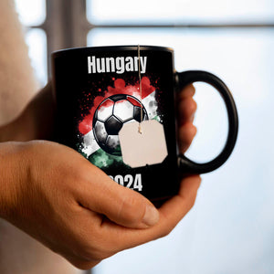 Fußball Ungarn Flagge Tasse in Schwarz