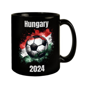 Fußball Ungarn Flagge Tasse in Schwarz