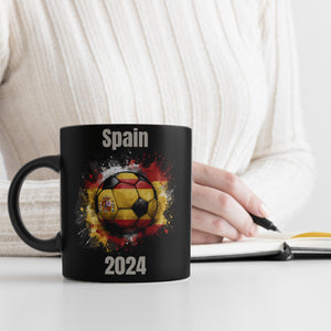 Fußball Spanien Flagge Tasse in Schwarz