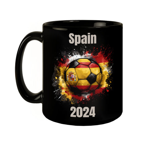 Fußball Spanien Flagge Tasse in Schwarz