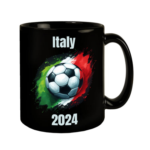 Fußball Italien Flagge Tasse in Schwarz
