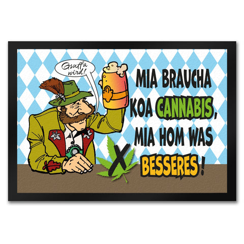 Bier statt Gras Biertrinker Fußmatte in 35x50 cm mit Spruch Gsuffa wird!
