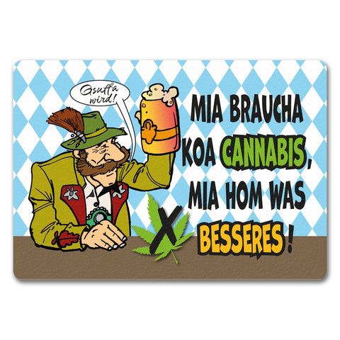 Bier statt Gras Biertrinker Fußmatte in 35x50 cm ohne Rand mit Spruch Gsuffa wird!