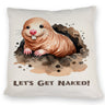 Nacktmull Kissen mit Spruch Lets Get Naked