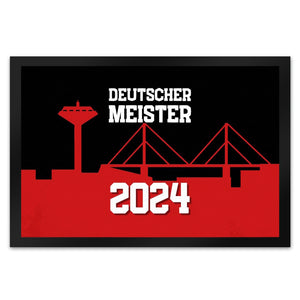 Leverkusen Fußmatte in 35x50 cm mit Spruch Deutscher Meister 2024