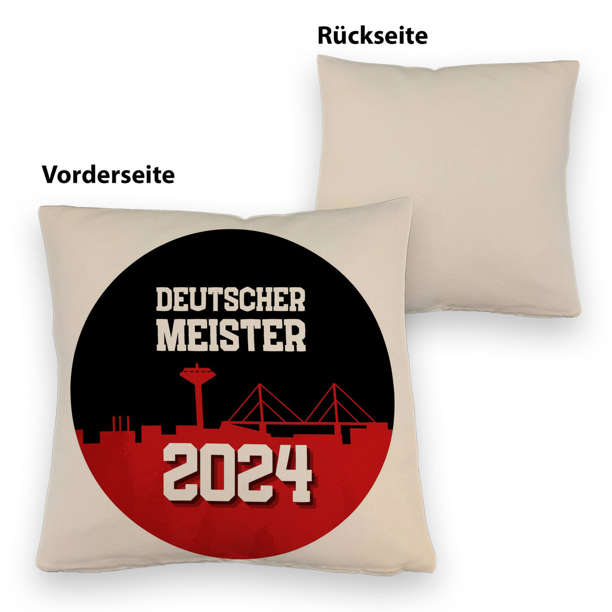 Leverkusen Kissen mit Spruch Deutscher Meister 2024