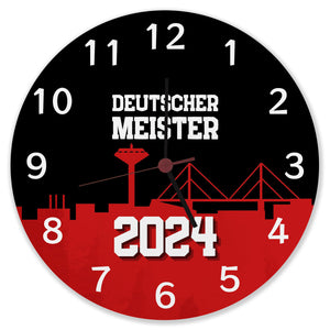 Leverkusen Wanduhr mit Spruch Deutscher Meister 2024