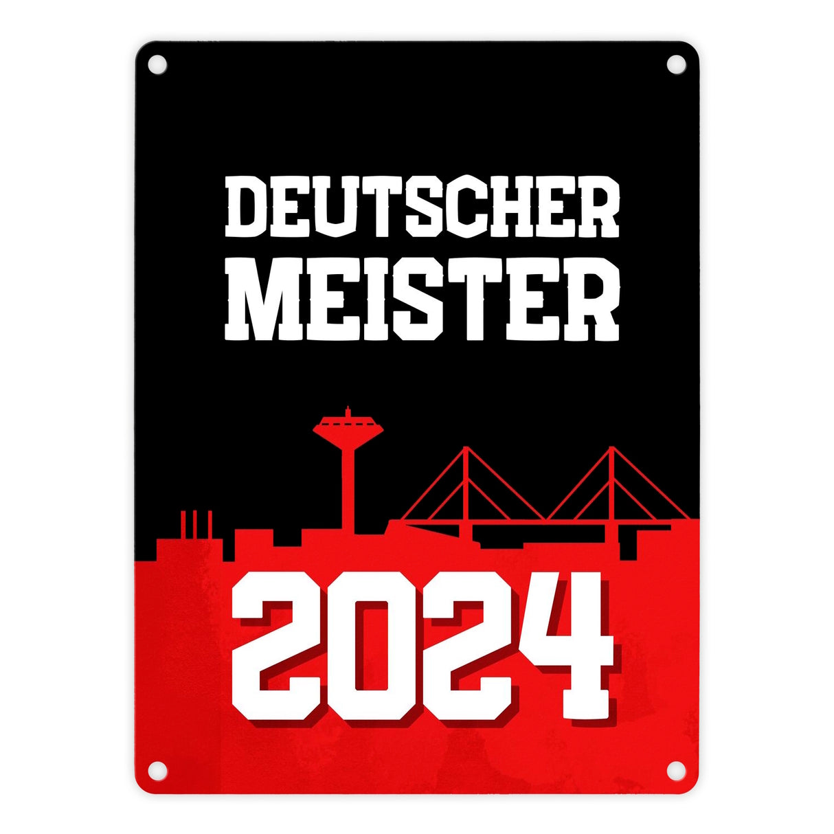 Leverkusen Metallschild in 15x20 cm mit Spruch Deutscher Meister 2024