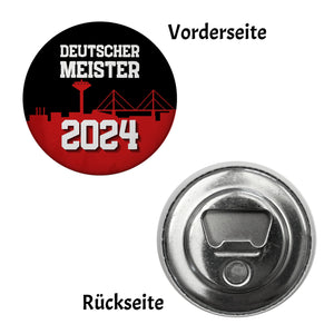 Leverkusen Magnet rund mit Spruch Deutscher Meister 2024