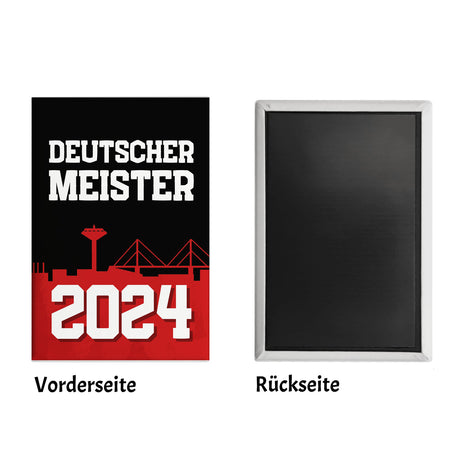 Leverkusen Souvenir Magnet eckig mit Spruch Deutscher Meister 2024