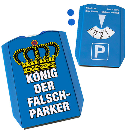 Krone Parkscheibe mit Spruch König der Falschparker