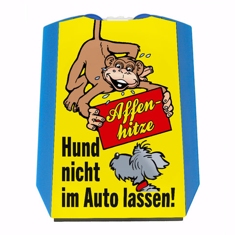 Affe Parkscheibe mit Spruch Affenhitze Hund nicht im Auto lassen
