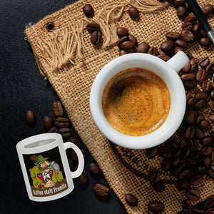 Alkoholtester Kaffeebecher mit Spruch Kaffee statt Promille