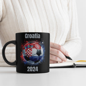 Fußball Kroatien Flagge Tasse in Schwarz