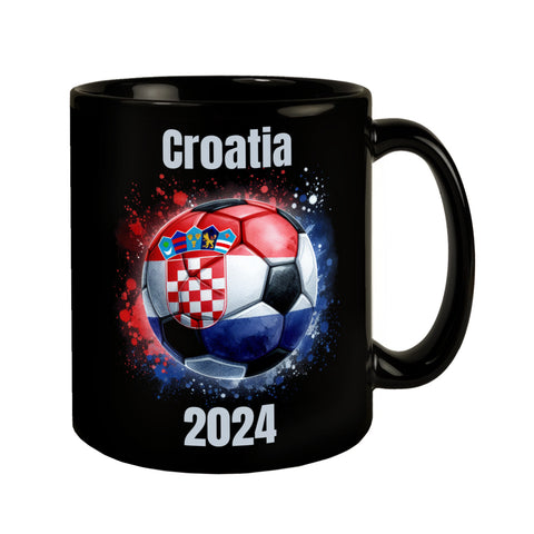 Fußball Kroatien Flagge Tasse in Schwarz