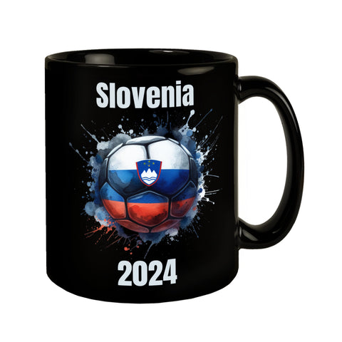 Fußball Slowenien Flagge Tasse in Schwarz