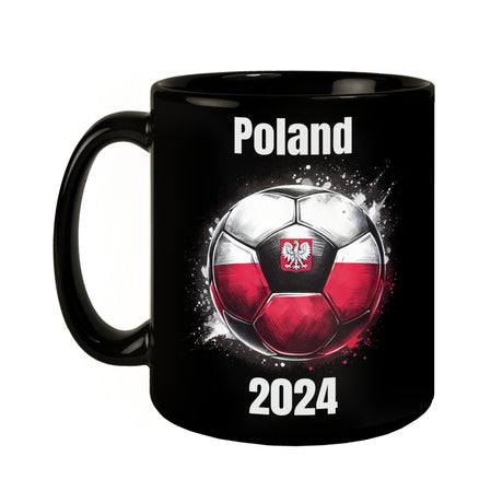 Fußball Polen Flagge Tasse in Schwarz