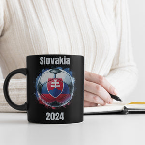 Fußball Slowakei Flagge Tasse in Schwarz
