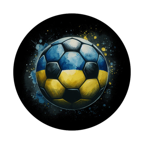 Fußball Ukraine Flagge Magnet rund