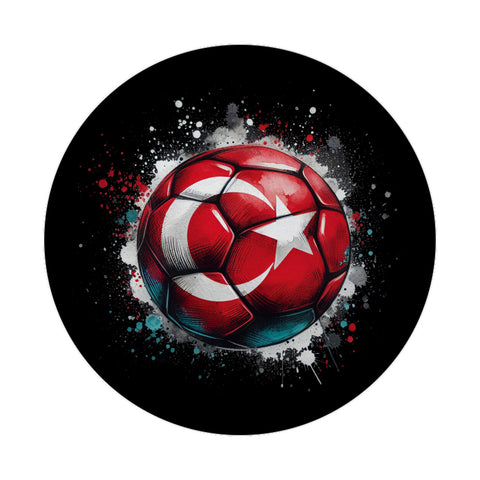 Fußball Türkei Flagge Magnet rund