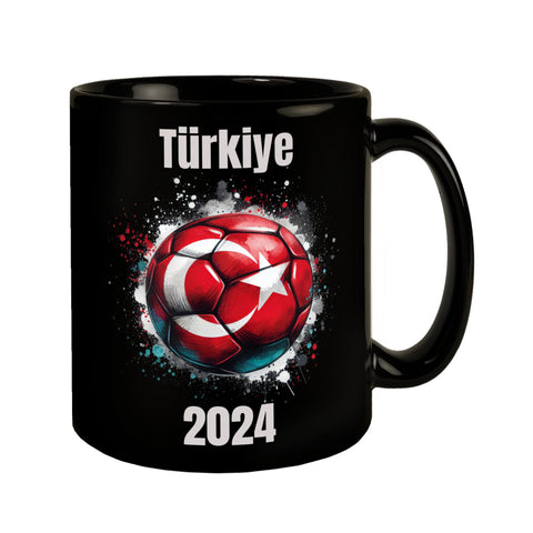 Fußball Türkei Flagge Tasse in Schwarz