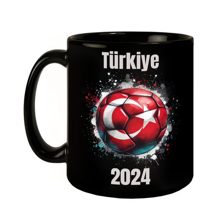 Fußball Türkei Flagge Tasse in Schwarz