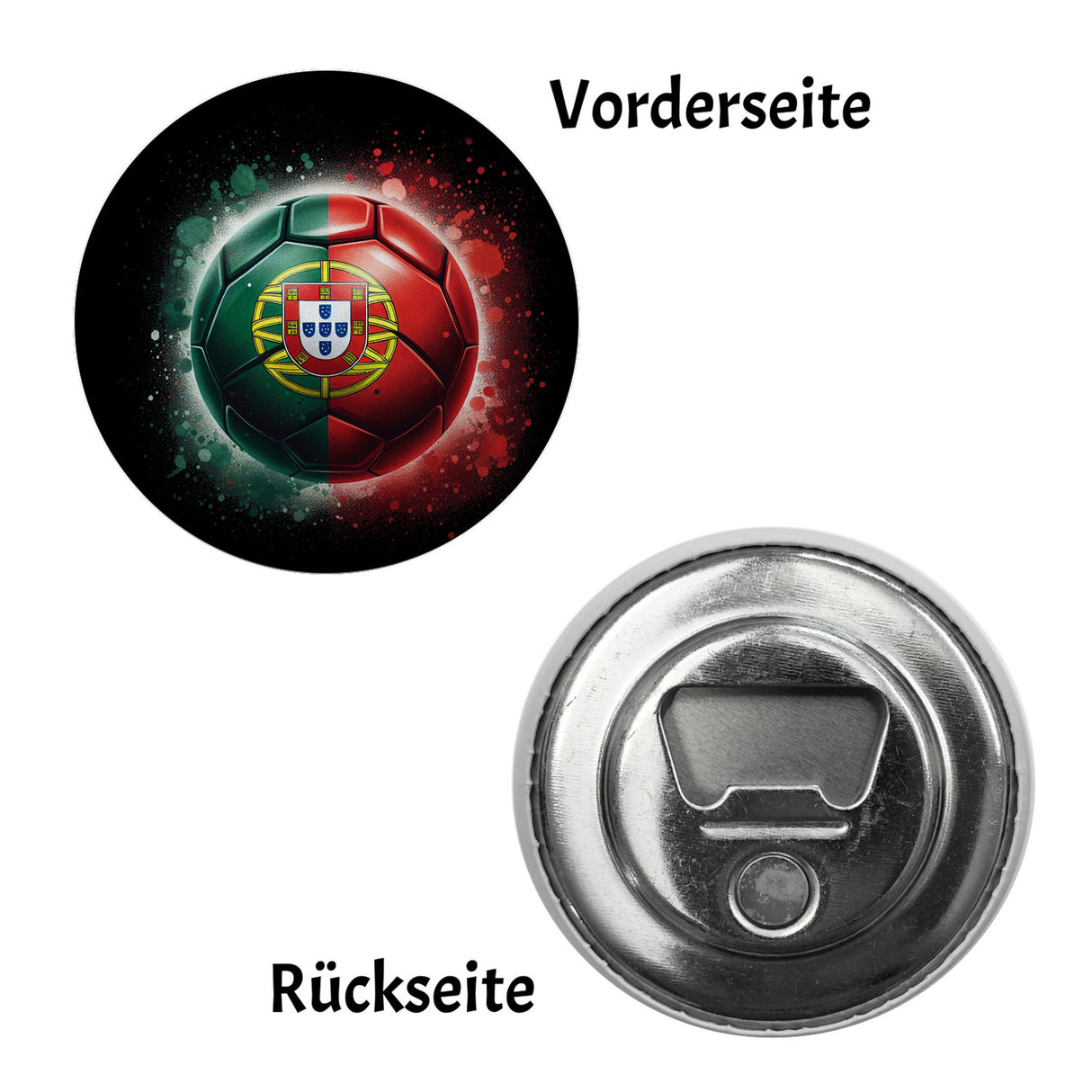 Fußball Portugal Flagge Magnet rund