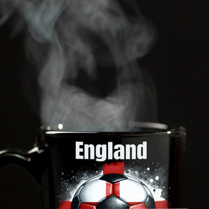 Fußball Englische Flagge Tasse in Schwarz