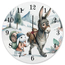 Hase und Esel Wanderschaft Wanduhr