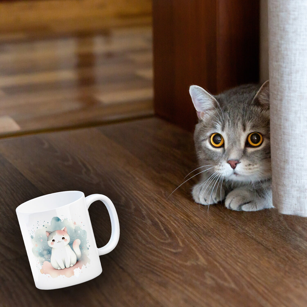 süße Katze Kaffeebecher