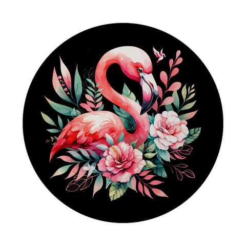 Rosa Flamingo Magnet rund